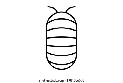 A simple icon of an unpleasant pest, a pill bug