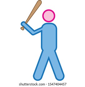 simple icon vector with baseball player shape