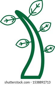 simple icon vector, with  branch with leaves