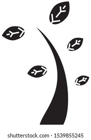 simple icon vector, with  branch with leaves