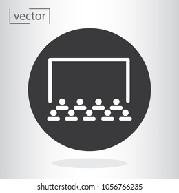 simple icon vector - flat design, illustration of People watching film in cinema icon