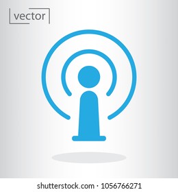 simple icon vector - flat design, illustration of Podcast icon