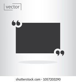simple icon vector - flat design, illustration of quotation mark for text