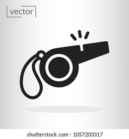 simple icon vector - flat design, illustration of Referee whistle icon