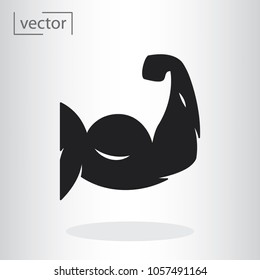 simple icon vector - flat design, illustration of strong arm, Gym logo, fitness logo, bodybuilder icon.