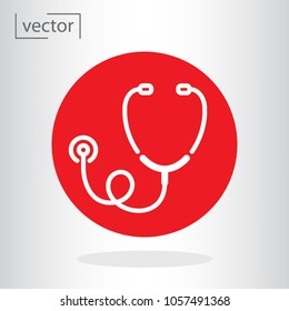 simple icon vector - flat design, illustration of stethoscope icon
