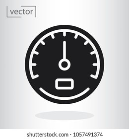 simple icon vector - flat design, illustration of speedometer icon