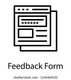 A simple icon vector graphic of online feedback form 