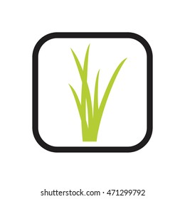 Simple icon in vector: grass, Clump of grass symbol, green grass