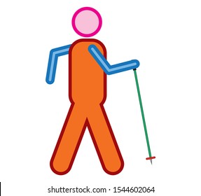 simple icon vector with hiker shape