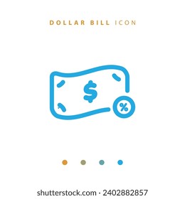 A simple icon of a vector line related to the dollar currency. Contains Icons like Profit, Cash back, Gain, Loose and more. Editable Strokes