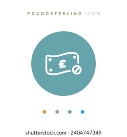 A simple icon of a vector line related to the pound sterling currency. Contains Icons like Profit, Cash back, Gain, Loose and more. Editable Strokes.