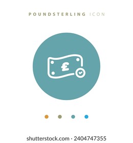 A simple icon of a vector line related to the pound sterling currency. Contains Icons like Profit, Cash back, Gain, Loose and more. Editable Strokes.