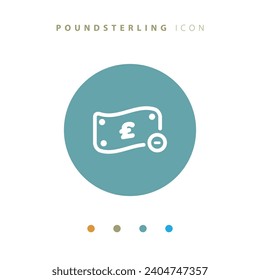 A simple icon of a vector line related to the pound sterling currency. Contains Icons like Profit, Cash back, Gain, Loose and more. Editable Strokes.
