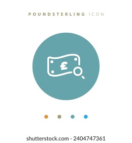 A simple icon of a vector line related to the pound sterling currency. Contains Icons like Profit, Cash back, Gain, Loose and more. Editable Strokes.