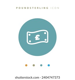A simple icon of a vector line related to the pound sterling currency. Contains Icons like Profit, Cash back, Gain, Loose and more. Editable Strokes.
