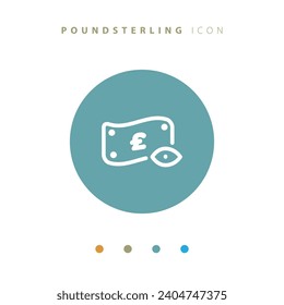 Ein einfaches Symbol einer Vektorlinie, die mit der Pfund Sterling-Währung in Beziehung steht. Enthält Symbole wie Gewinn, Cash-back, Gewinn, Lose und mehr. Bearbeitbare Striche.
