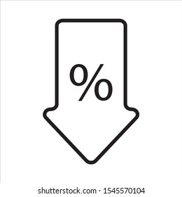 Simple icon vector with sale arrow shape
