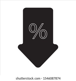 Simple icon vector with sale arrow shape