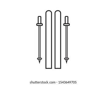 simple icon vector with skis shape