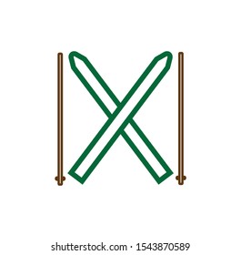 simple icon vector with skis shape