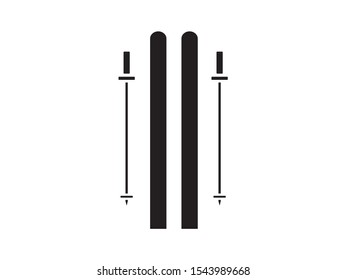 simple icon vector with skis shape