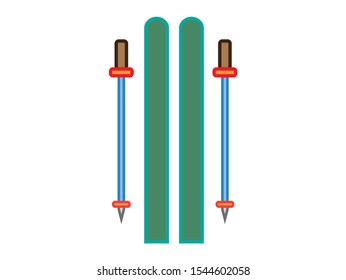 simple icon vector with skis shape