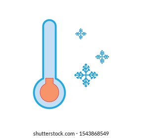 simple icon vector with thermometer shape in winter