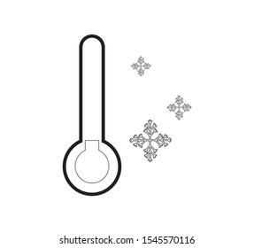 simple icon vector with thermometer shape in winter