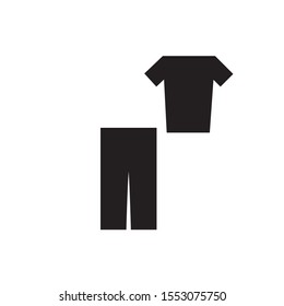 simple icon vector with t-shirt and pants shape