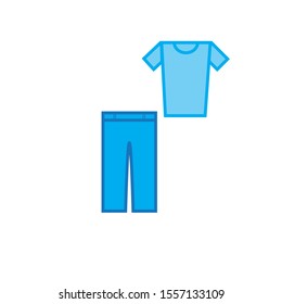 simple icon vector with t-shirt and pants shape