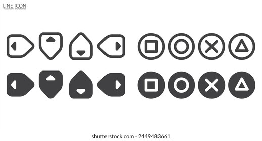 Simple icon of Video Game button, Game console. Game joystick vector, Game controller symbol signs, Gamepad icon vector illustration logo template in trendy flat style transparent background.