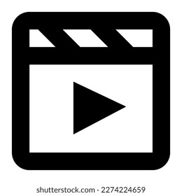 Simple icon for video or movie file type and button