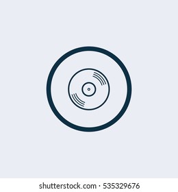 Simple icon vinyl record.