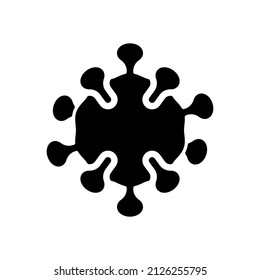 Simple icon of virus or bacteria, infection logo. Black icon on white background