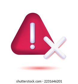 Simple icon of Warnings Related Vector 3d Icons. Contains such Icons as Alert, Exclamation Mark, Warning Sign and more.