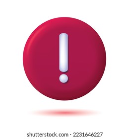 Simple icon of Warnings Related Vector 3d Icons. Contains such Icons as Alert, Exclamation Mark, Warning Sign and more.
