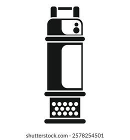 Simple icon of a water well pump extracting clean water from the ground