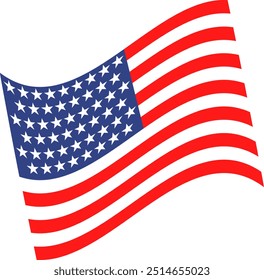 Simple icon of a waving American flag