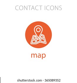 Simple Icon for Website Flowcharts: map