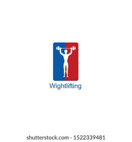 Simple icon of weightlifting sport