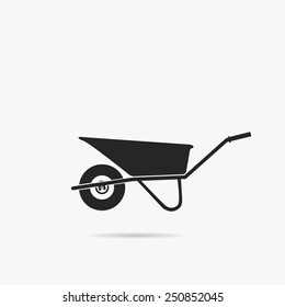 Simple icon wheelbarrow.