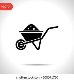 Simple icon wheelbarrow