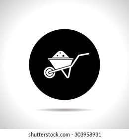 Simple icon wheelbarrow