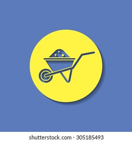 Simple icon wheelbarrow