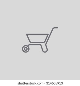 Simple icon wheelbarrow