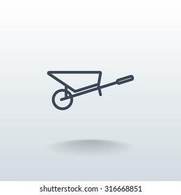Simple icon wheelbarrow