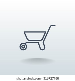Simple icon wheelbarrow