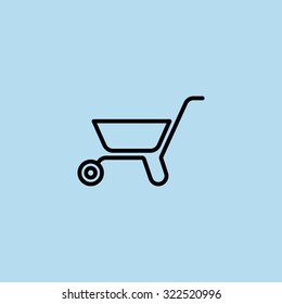 Simple icon wheelbarrow
