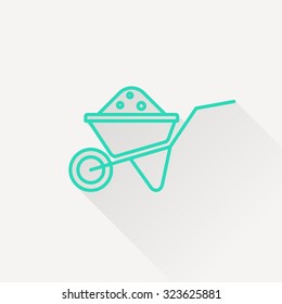 Simple icon wheelbarrow